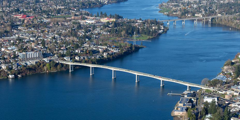 Bridge across water in Bremerton