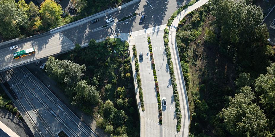 Sound Transit and overpass near Northup Way